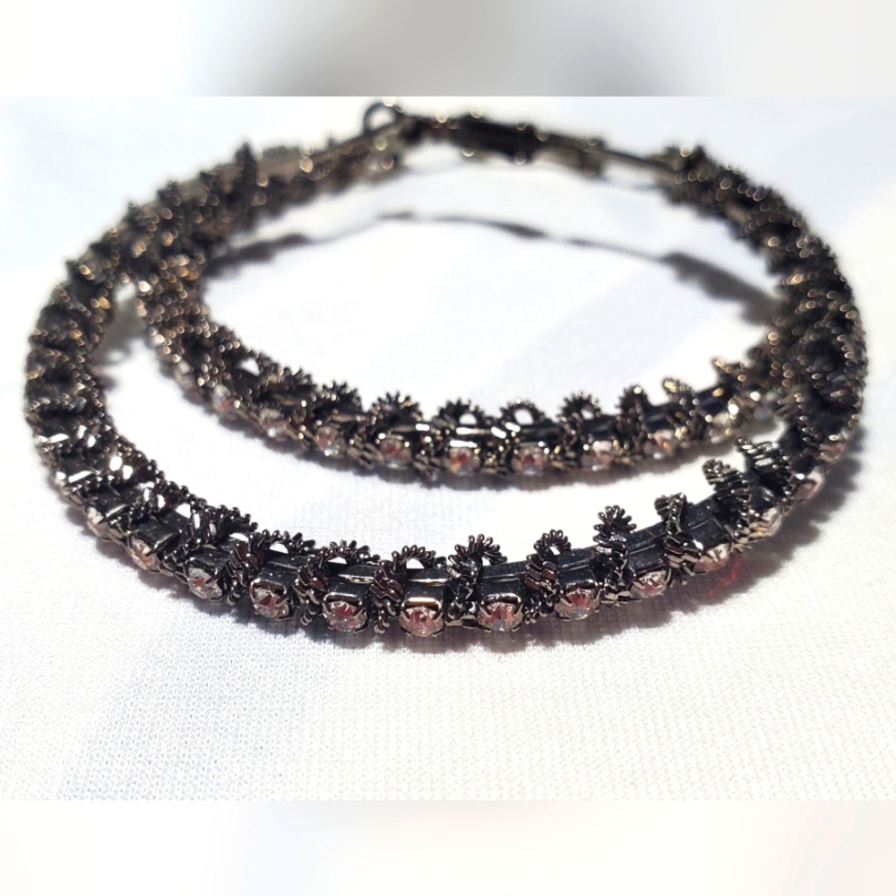 4 For $25 Black Hoop Earrings with Delicate Gems